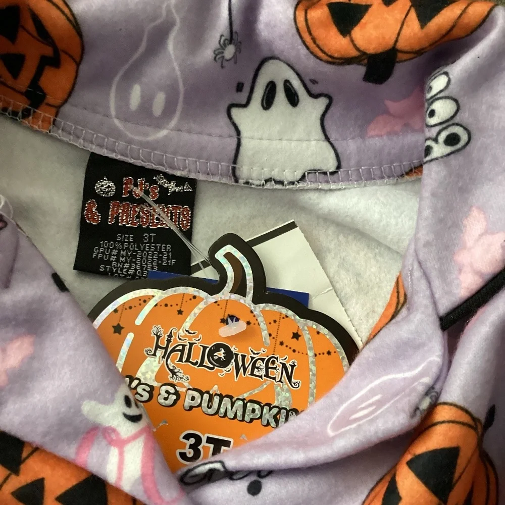 Toddler Girl Halloween Purple Pajamas Size 3T Pajamas  PJ Pumpkin Ghost Fall